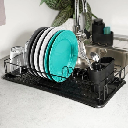 Suszarka na naczynia czarna 50x24x9 cm