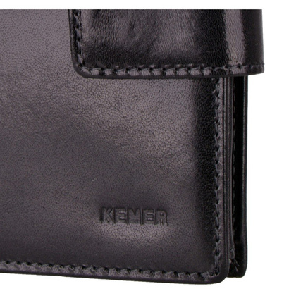 Portfel męski skórzany KEMER M 36 Czarny - min. zamówienie 20 / 50 / 100 szt.