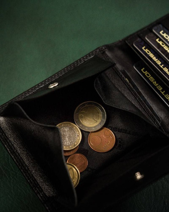 Składany portfel męski ze skóry naturalnej