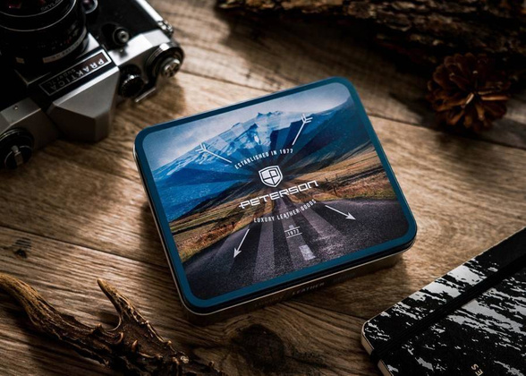 Skórzany męski portfel RFID Peterson Czarny