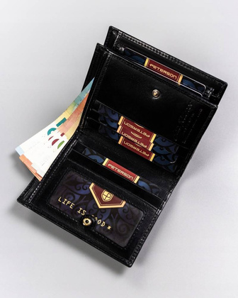 Elegancki duzy portfel meski ze skory naturalnej