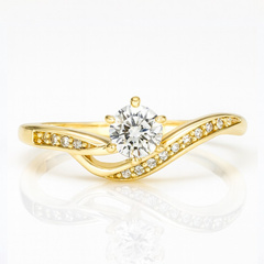 Pierścionek pozłacany stal chirurgiczna platerowana złotem PST958, Rozmiar pierścionków: US7 EU14