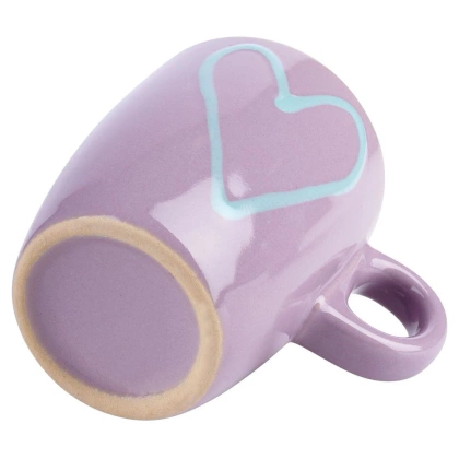 Kubek ceramiczny z uchwytem serca zestaw 4 szt. 230 ml