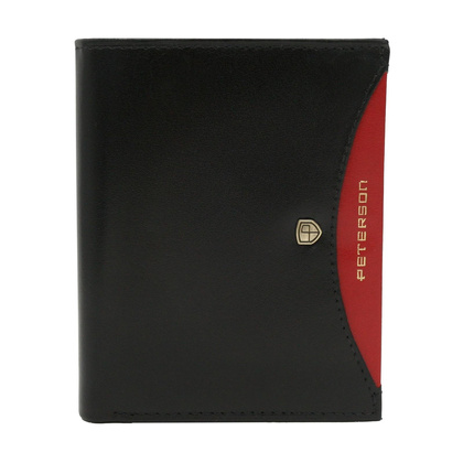 Skórzany męski portfel Peterson PTN 303.01 czarny