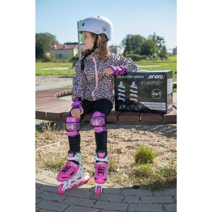 ŁYŻWOROLKI - WROTKI - ŁYŻWY 4W1 ENERO 34-37 RÓŻOWE