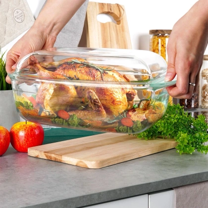 Naczynie żaroodporne z pokrywką szklane 3+1,5 l