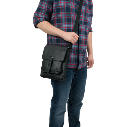 Męska torba na ramię Canaletto miękka skóra licowa i niklowane detale TM253