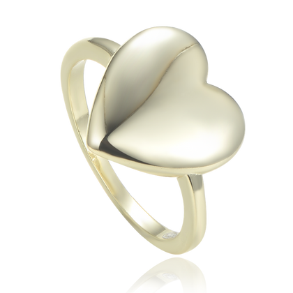 MINET Elegancki pozłacany pierścien srebrny serce wielkość 17
