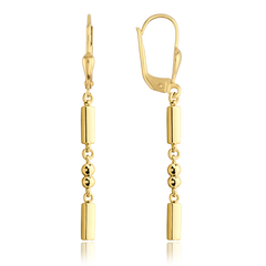 MINET Nowoczesne złote kolczyki z zapięciem typu patent Au 585/1000 2,50g