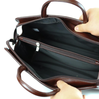 515 Damski kuferek duży pasy - jasny brąz KEMER