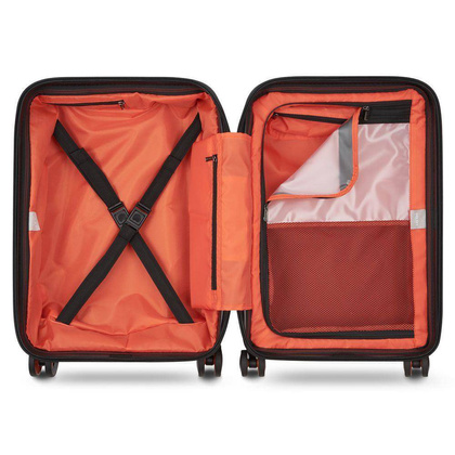 Walizka Delsey Cactus Mała twarda biało-niebieska walizka kabinowa na kółkach 55 cm