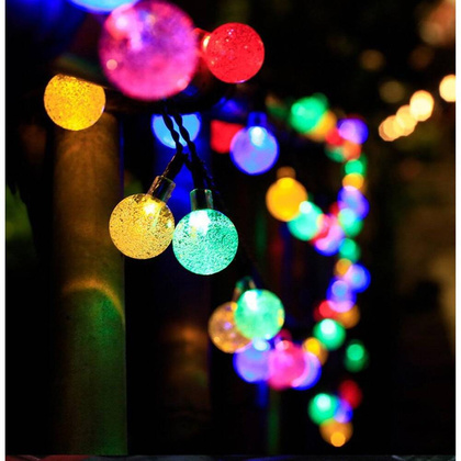 LAMPA SOLARNA OGRODOWA GIRLANDA ŁAŃCUCH SOLARNY 4,9M 40LED MULTIKOLOR