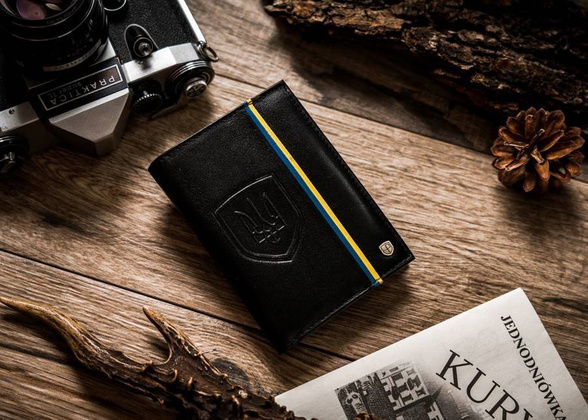 Skórzany, duży portfel męski bez zapięcia