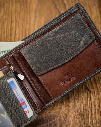 Piękny kolorowy portfel męski skórzany