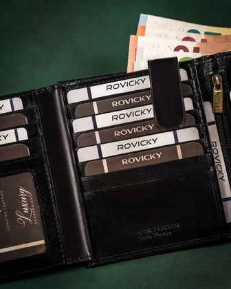 Duzy skorzany portfel meski z systemem RFID