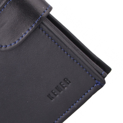 Portfel męski skórzany KEMER P4J LK Czarny / Granat - min. zamówienie 20 / 50 / 100 szt.