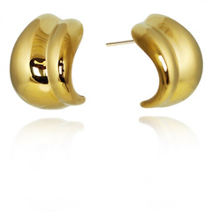 Kolczyki ze stali szlachetnej platerowane złotem KST3352