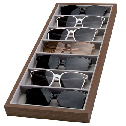 Szkatułka 7 przegródek na okulary lub akcesoria, etui, organizer, szkło PDMDF08