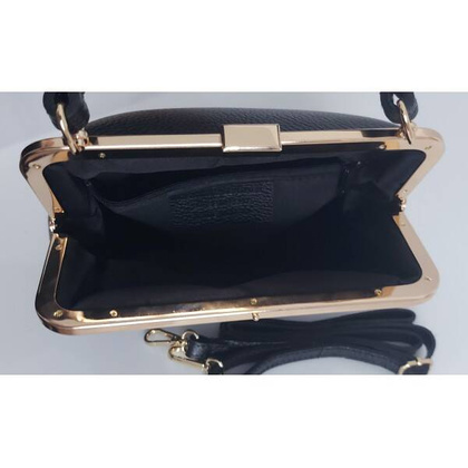 Włoska torebka biglówka kuferek Vera Pelle złote okucia skóra LKB21N