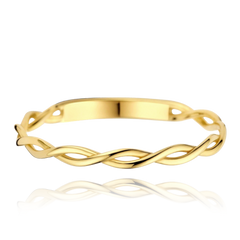 MINET Nowoczesny złoty spleciony pierścionek Au 585/1000 rozm. 18 - 0,90g