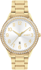 MINET Złoty damski zegarek Avenue z cyframi