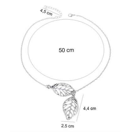 NASZYJNIK DELIKATNY CELEBRYTKA LISTKI SREBRO N122S