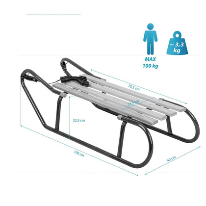 Sanki Metalowe Andy Kuligowe / Zjazdowe 2 Osobowe Niebieskie