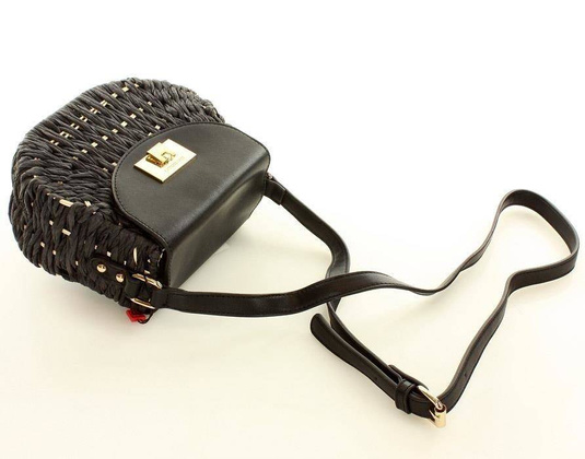 MONNARI Koszyk torebka pleciona czarny - min. zamówienie 20 / 50 / 100 szt.