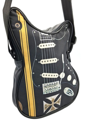 Torba na ramię w kształcie gitary z krzyżem maltańskim – Prezent dla gitarzysty - RBG-005