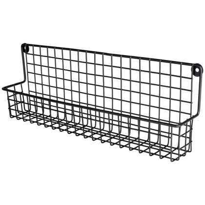 Półka ścienna na przyprawy metalowa czarna loft 39,5x6,5x14cm