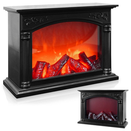 Kominek elektryczny LED z timerem stojący wiszący czarny 33x24 cm