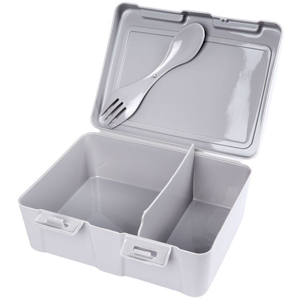 Pojemnik śniadaniowy z przegrodą i sztućcami / lunchbox śniadaniówka sport 1 l