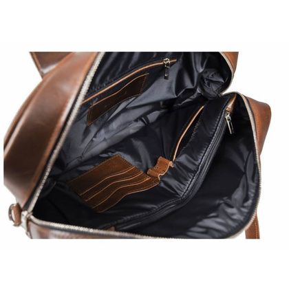 Duża skórzana torba na laptop BRØDRENE R03xl jasny brąz Kolor wnętrza: Czarny - min. zamówienie 20 / 50 / 100 szt.