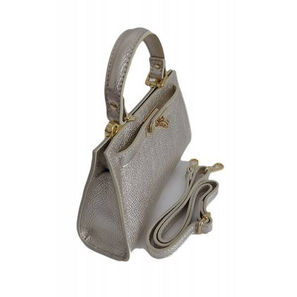 Włoska torebka listonoszka , kuferek Vera Pelle złote okucia skóra BERK221ORO