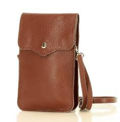 MARCO MAZZINI Torebka skórzana etui na telefon brąz - min. zamówienie 20 / 50 / 100 szt.