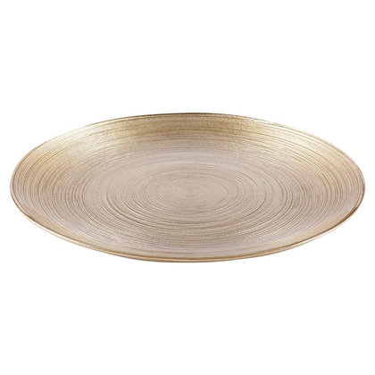 Talerz talerzyk deserowy płaski płytki szklany złoty 21 cm