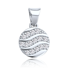 MINET Zawieszka z białego złota kółko z białą cyrkonią Au 585/1000 1,10g