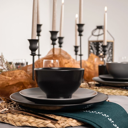 Talerz deserowy płaski płytki ceramiczny talerzyk na desery szary ALFA 21,5 cm