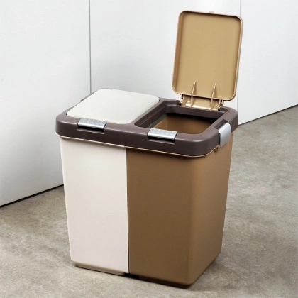 Kosz do segregacji śmieci z pokrywą na odpady 2x10 l