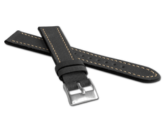 LAVVU Czarny pasek RETRO z luksusowej skóry Top Grain - 18