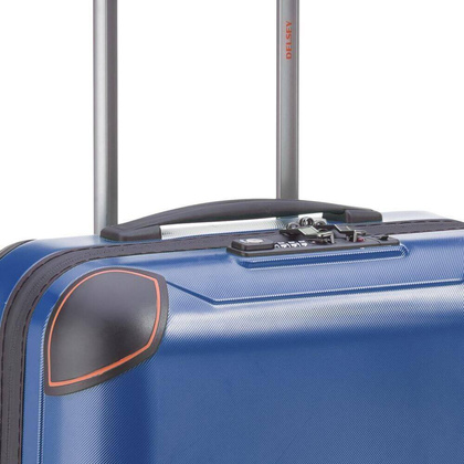 Walizka Delsey Cactus Mała twarda niebieska walizka kabinowa na kółkach 55 cm