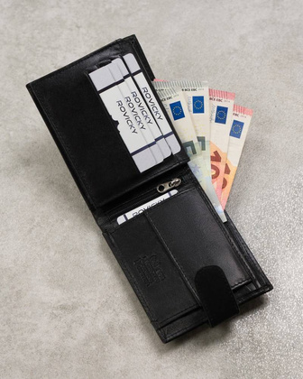 Portfel męski ze skóry bydlęcej z zabezpieczeniem rfid protect