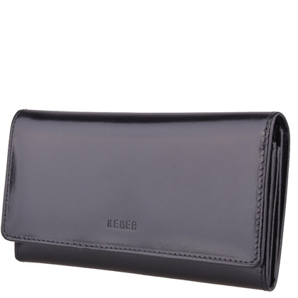 Portfel damski skórzany KEMER 303D-ID Czarny - min. zamówienie 20 / 50 / 100 szt.