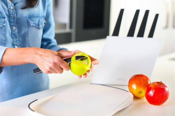 Zestaw 5 noży w bloku VOLO z powłoką nieprzywierającą biały