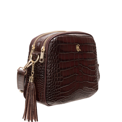 Skórzana listonoszka Canaletto z tłoczeniem krokodyla i złotymi detalami – luksusowy styl na co dzień TD808s259