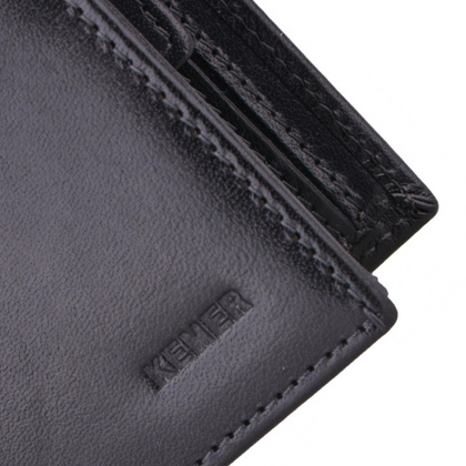 Portfel męski skórzany KEMER M31 Czarny - min. zamówienie 20 / 50 / 100 szt.
