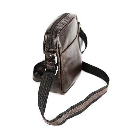 T-09 Listonoszka męska mała -gnieciony brąz KEMER