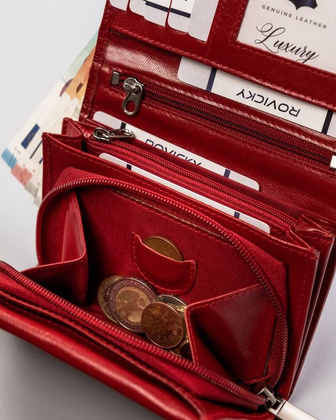 Skórzany kompaktowy portfel damski