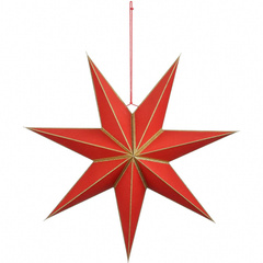 GWIAZDA DEKORACYJNA WISZĄCA PAPIEROWA FSC 18x60CM CZERWONA 7 RAMION MICA