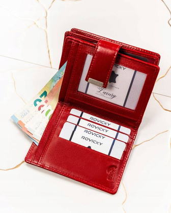 Pojemny skorzany portfel damski na zatrzask